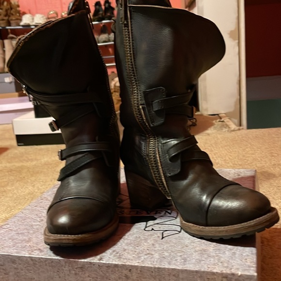 Leather Brown Boots US 7 Freebird by Steven Cora - Picture 5 of 9